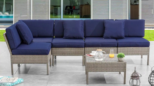 Bromborough 5 Person Outdoor Seating Group with Cushions